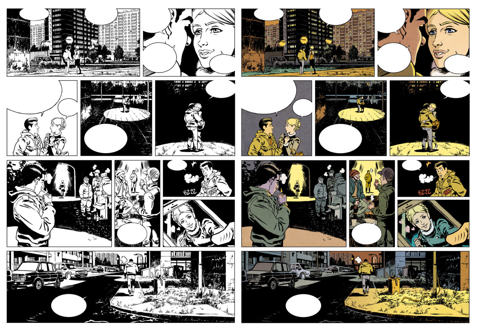 planche mise en couleurs pour Maidan Love T1 de Ducoudray et Alliel, aux éditions Grand Angle