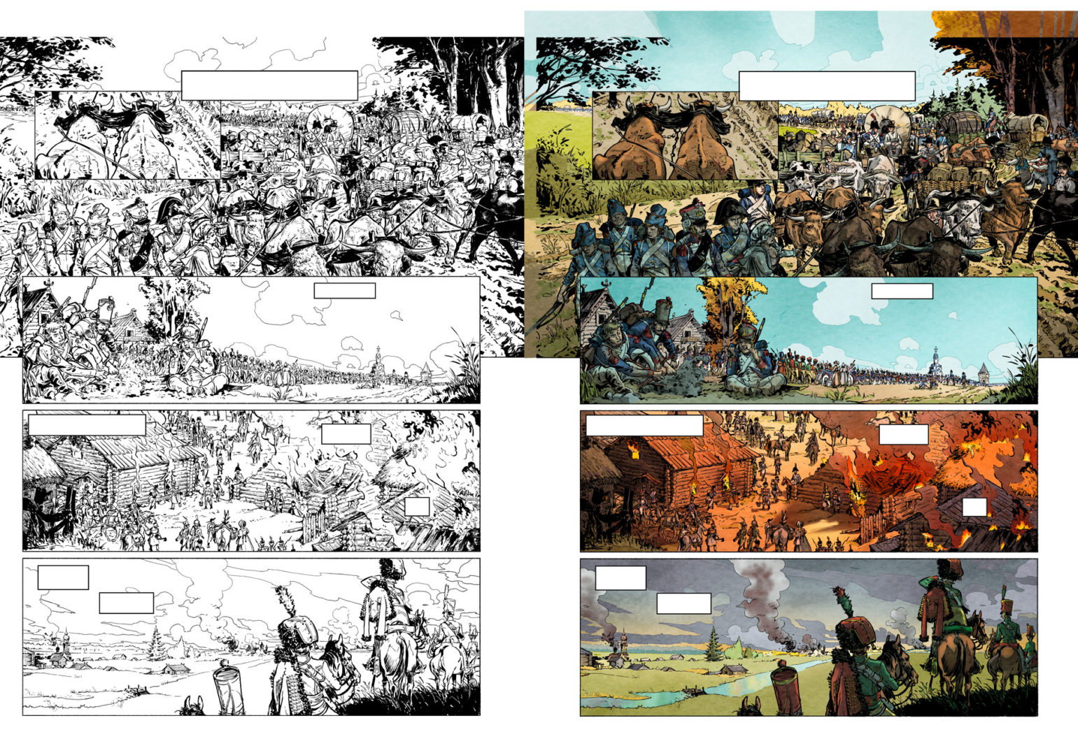 planche de Bérézina tome 1 de Rambaud, Richaud et Gil, éditions Dupuis