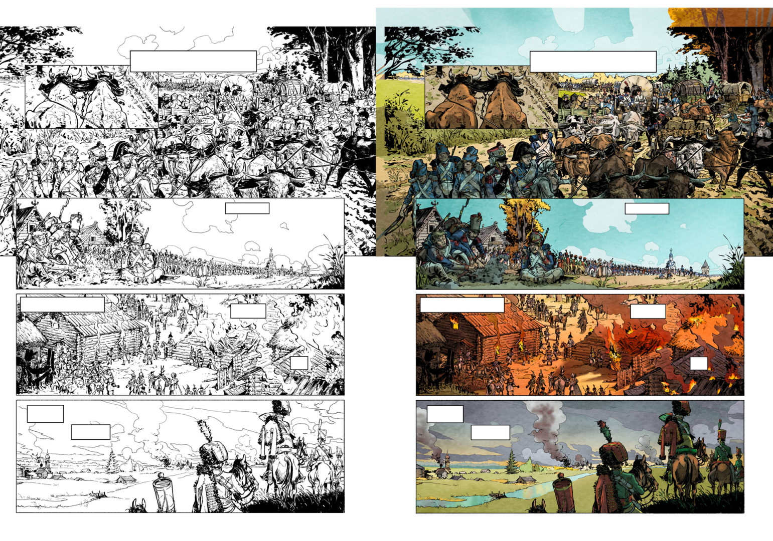 planche de Bérézina tome 1 de Rambaud, Richaud et Gil, éditions Dupuis