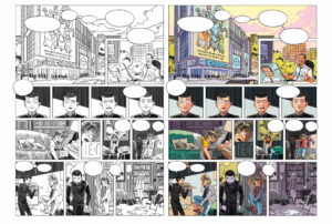 planche couleur extraite du tome 1 de Genius, dessiné par Hirlemann, scénarisé par Salma, mis en couleurs par Ralenti aux éditions Glénat