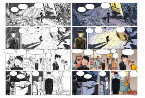 planche couleur extraite du tome 1 de Genius, dessiné par Hirlemann, scénarisé par Salma, mis en couleurs par Ralenti aux éditions Glénat