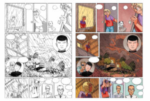 planche couleur extraite du tome 1 de Genius, dessiné par Hirlemann, scénarisé par Salma, mis en couleurs par Ralenti aux éditions Glénat