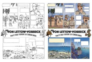 Planche en couleurs extraite de l'album Le Petit théâtre des opérations tome 4 de hervieux et Monsieur le Chien, édité chez Fluide Glacial