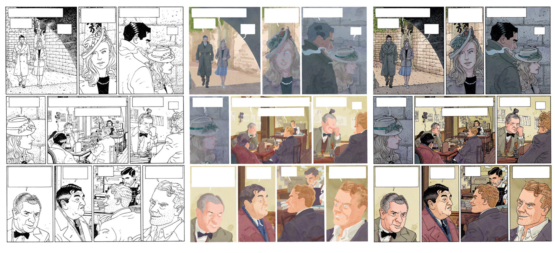 Planche de bande dessinée en couleurs extraite de "Un flic sous l'Occupation" Tome 1 de Beuriot et Richelle aux éditions Glénat